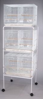 Parakeet Cockatiel Breeding Bird Cage 3 Cages with divider Stand