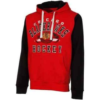 Chicago Blackhawks Youth Hat Trick Pullover Hoodie   Black/Ash