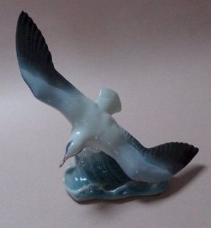FRITZ HEIDENREICH Blue Bird FLYING SEAGULL Vintage Porcelain FIGURINE