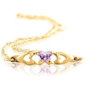 Yellow Gold Kids Bfly® CZ JUNE Birthstone BRACELET Butterfly Jewelry