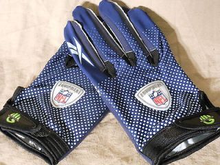 Reebok NFL equipment Pro Fade Griptonite gloves Navy/Light blue size