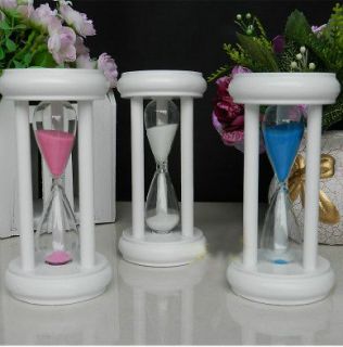 Pink white blue sand sandglass hourglass timer 5 min 10min 15min decor