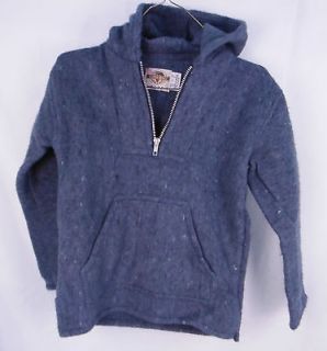 Earth Ragz Kidz Blue Pullover Hoodie Jacket Top Zip Poncho Size Medium