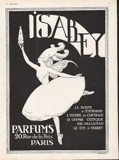 1924 ISABEY FAIRY BALLERINA PARFUM PERFUME BOTTLE AD