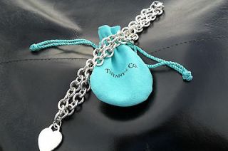 TIFFANY & CO. SILVER NECKLACE WITH HEART PENDANT 16 INCHES LONG