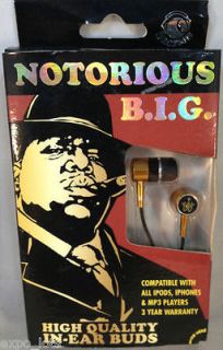 Notorious BIG In Ear Buds Artist Headphones for iPod iPhone MP4 