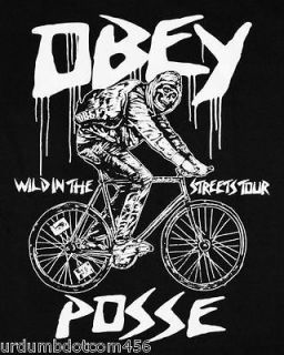 Obey Mens Black Large Wild in the Streets Tour Shirt Fix gear Road