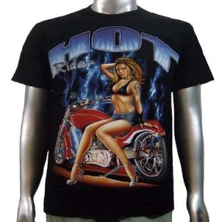 Hot Sexy Bikini Model Girl Harley Chopper Motorcycle Biker Club Mens T