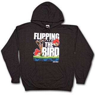 Angry Birds Flippin The Bird Black Graphic Hoodie Pullover