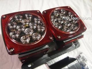 LED Boat Trailer Utility Enclosed Tail Light Kit Submersible W/ SIDE