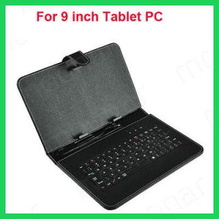 Portable Micro USB Keyboard Faux Leather Case For 9 inch Tablet PC