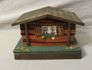 Wooden Wood Edelweiss Swiss Music Box 391 501 House Cabin 224
