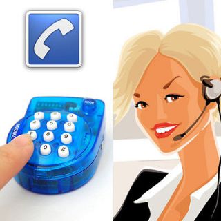 Blue Portable Mini Telephone For Trip With Microphone Headset Hook