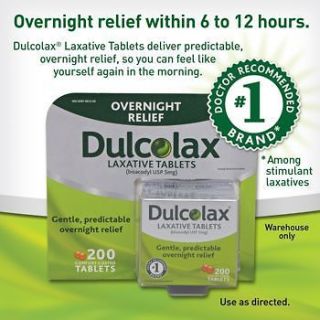 200 Dulcolax Laxative Tablets 5mg Bisacodyl USP Constipation Relief