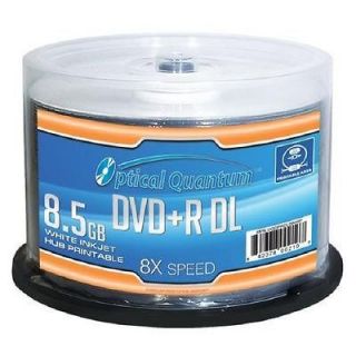 QUANTUM 8X 8.5GB DVD+R DOUBLE LAYER 50pc BLANK DISC OQDPRDL08WIP H