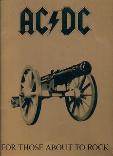 AC/DC FOR THOSE ABOUT TO ROCK P/V/G MUSIC BOOK COLLECTORS ITEM ON