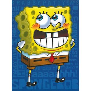 Spongebob Squarepants  Gossip Guy 60x80 Plush High Pile Fuzzy Blanket