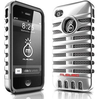 New Silver MUSUBO Retro Elvis Microphone Impact Case Cover For iPhone