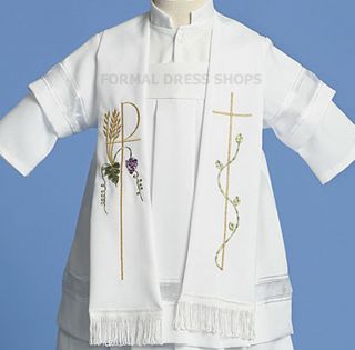CHRISTENING WHITE 3 PIECE ROBE BOYS BAPTISM OUTFIT BLESSING SACRAMENT