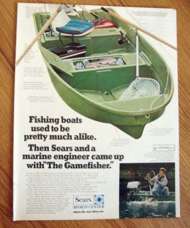 1970  The Gamefisher Boat Ad Ted Williams