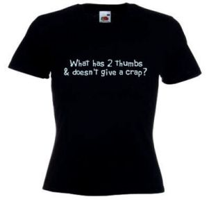 Scrubs WHAT HAS 2 THUMBS? funny Ladies Fitted t shirt