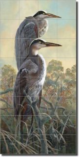 Binks Herons Wildlife Art Ceramic Tile Mural Backsplash