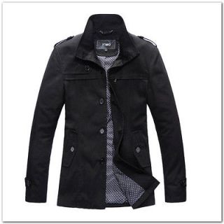 appealing mens wild black dashing smoking jacket blazer 95%cotton long