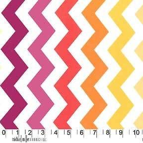 BY 1/2 YD~CHIC CHEVRON~MICHAEL MILLER FABRIC~RED,PINK ORANGE YELLOW