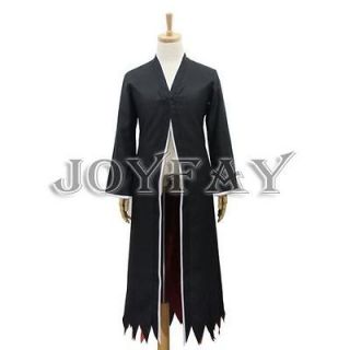 Bleach Kurosaki Ichigo Black Robe Cloak Cosplay Costume Halloween