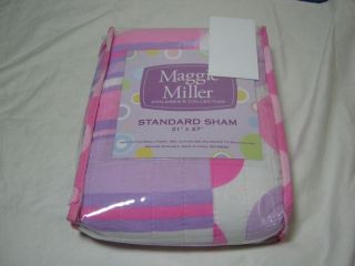 NEW Maggie Miller Childrens Collection Standard Sham Purple Pink Dots