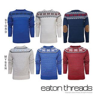 NEW Mens Crosshatch Aztec Jumper Top Designer Knitwear Sizes S, M, L