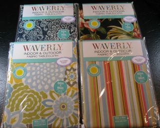 WAVERLY INDOOR & OUTDOOR FABRIC TABLECLOTHS AS ST. PATTERNS & SIZES