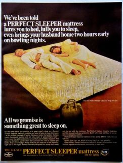Vintage 1968 Serta Perfect Sleeper Mattress & Box Springs Magazine Ad