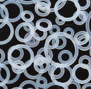 Replacement Clear O Rings for body jewelry 14g to 00g 11mm 12mm 14mm