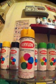 Yellow Notch Top Vintage Spray Paint Can Krylon Rustoleum Borden Inc