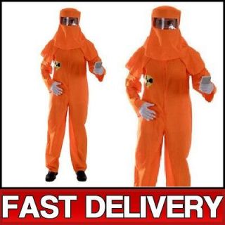 Adult Orange Nucleur Radiation Boiler Jump Suit Fancy Dress Up Costume
