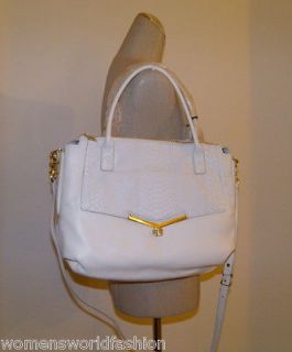 New w/ Tag Botkier White Natural Snake Combo Leather Valentina Satchel
