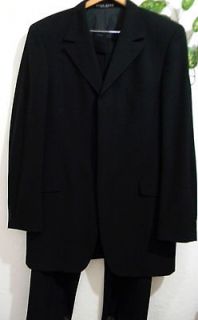 Hugo Boss Black Mens Wool Suit 3 Buttons Blazer Pants Size 44L Good