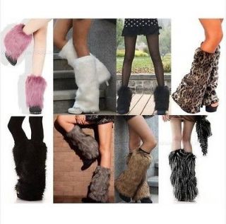 Boot Cuff Fluffy Soft Furry Faux Fur Leg Warmers Boot Toppers Muffs