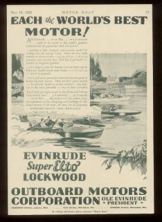1929 Evinrude Elto Lockwood outboard boat motor ad