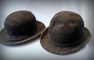 Elegant Vintage Antique French Bowler Hats DERBY HAT half bowler