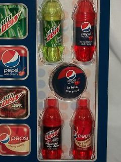 Pepsi Mt Dew Cherry Vanilla Bottle Code Red Flavored Lip Balm 5 Set