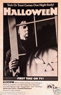 HALLOWEEN Movie Poster Horror Michael Myers John Carpenter Rare