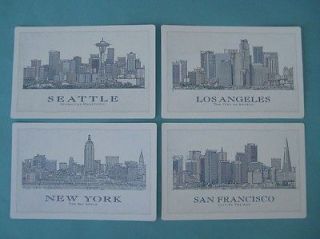 Starbucks Architect City Postcard New York San Francisco Los Angeles