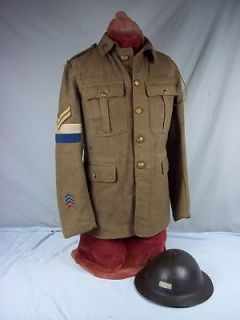 WW1 British First Canadian Division Tunic and Type A Brodie Helmet