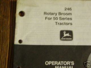John Deere 246 Rotary Broom OMM73990 Operator manual book 650,750