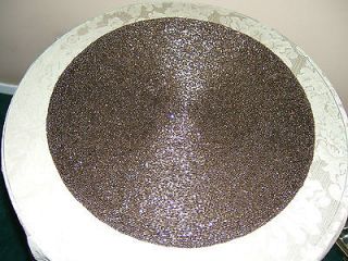 NYC 100% AUTHENTIC 15 ROUND GLASS BEADED PLACEMAT COPPER/BROWN NWT