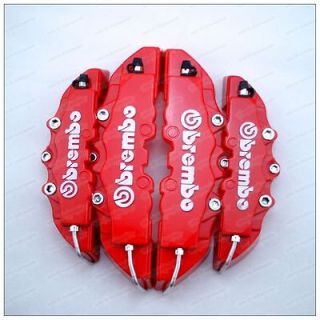 Red ABS 4pcs Front & Rear Disc Brake Caliper Cover Brembo Universal