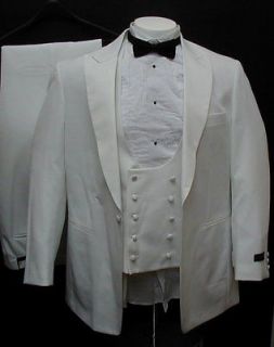 New Mens White Tuxedo Suit, Vest,Shirt6 pc Set 52R 52