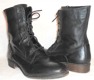 NEW BOUTIQUE 9 BY NINE WEST RUTT BLACK DISTRESSED LEATHER COMBAT STYLE